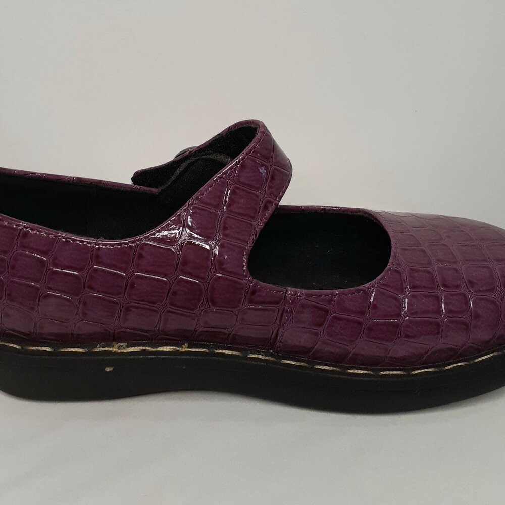NWOB xeyes Girls Dress Shoes Mary Janes Faux Patent Leather SZ 2 Purple & Black - Picture 8 of 12